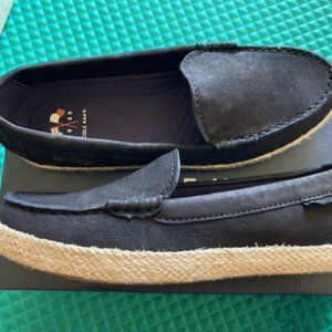 New Cole Haan Nantucket Espadrille Slip-On Black Pebble Leather Loafer size 5.5B